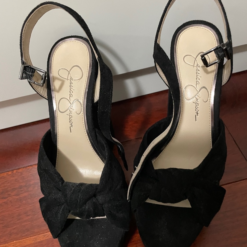 Jessica Simpson black suede Platform Heels - Picture 3 of 3